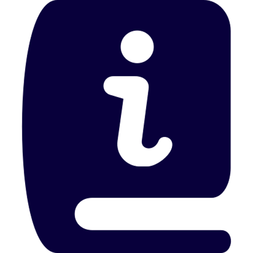 book with an i overlaid icon